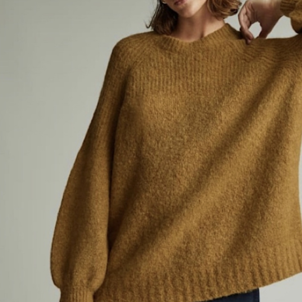 Everlane Superfuzz Alpaca Oversized Crew in Dijon S